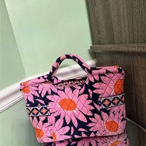 Floral Pink and Orange Tote Bag